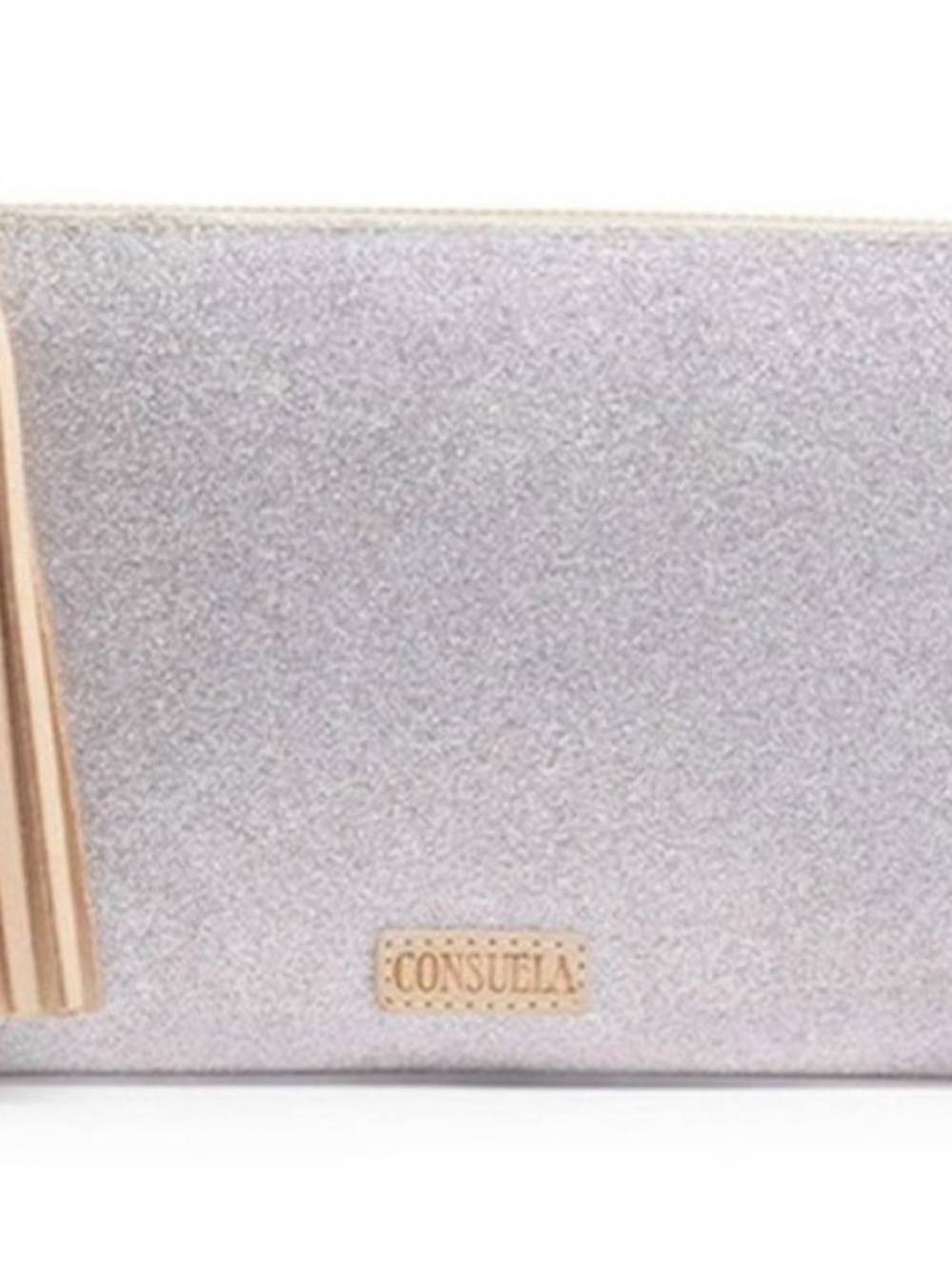 CONSUELA L Shaped Glitter Clutch